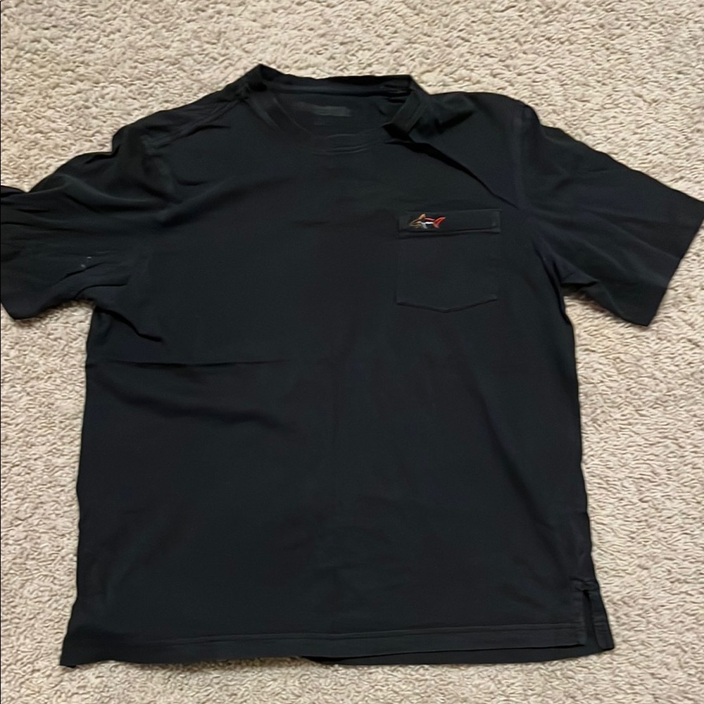 Black T-Shirt with Embroidered Logo